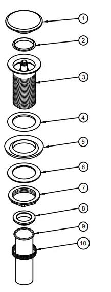 Kraus KCV-120 Ceramic Bathroom Vessel Sinks -REPLACEMENT PART LIST