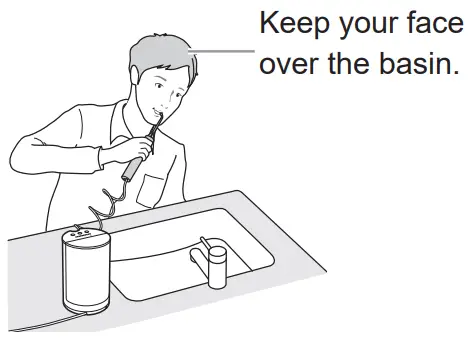 Panasonic EW1613 Oral Irrigator - inside your mouth