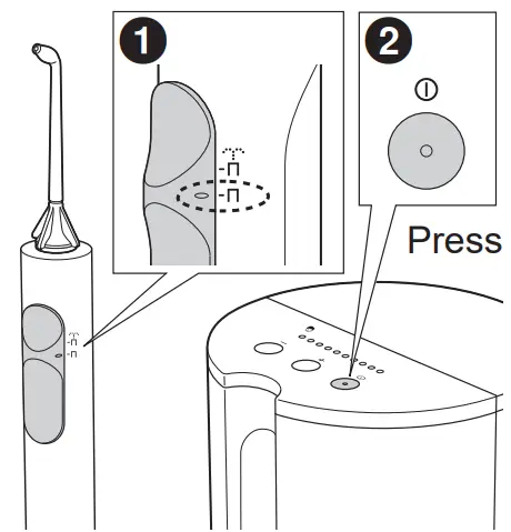 Panasonic EW1613 Oral Irrigator - power switch