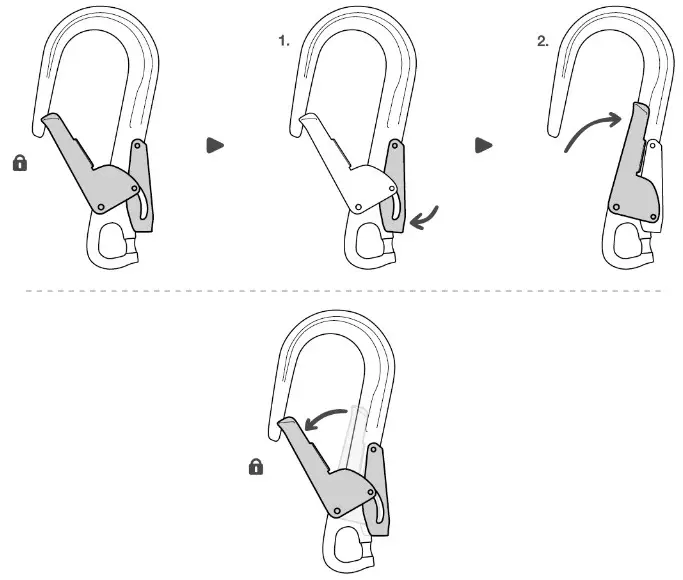 PETZL MGO OPEN 60 Auto Locking Directional Connector - application 2