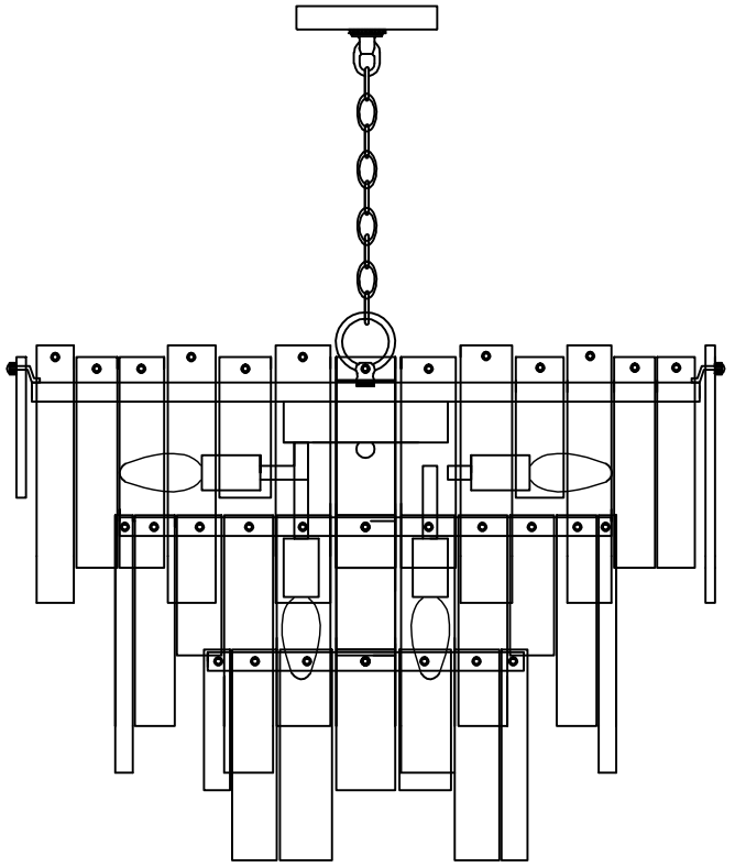 MAXIM LIGHTING 21835AGDBZ Warren 9 Light Pendant