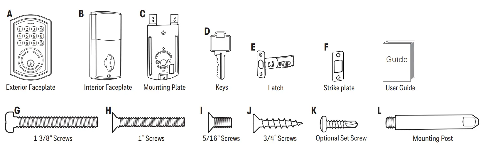 Honeywell 8635024 Digital Keypad Deadbolt - fig 1