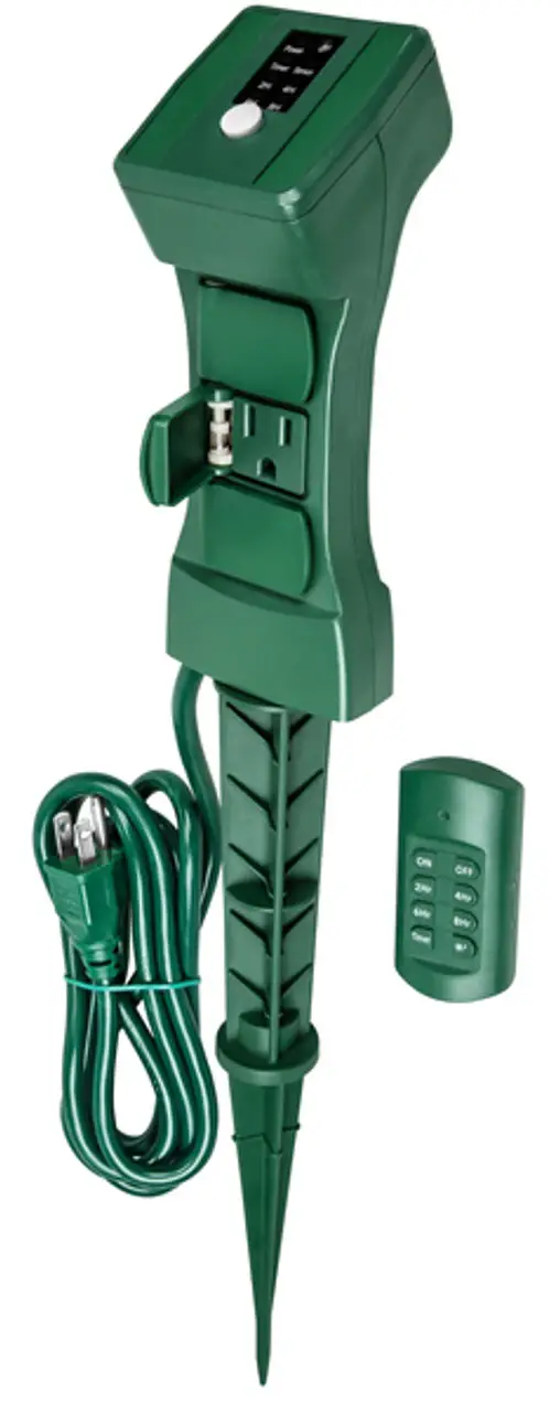 PLT SOLUTIONS LS-PLTS-12333 Outdoor Power Stake with Remote and Timer