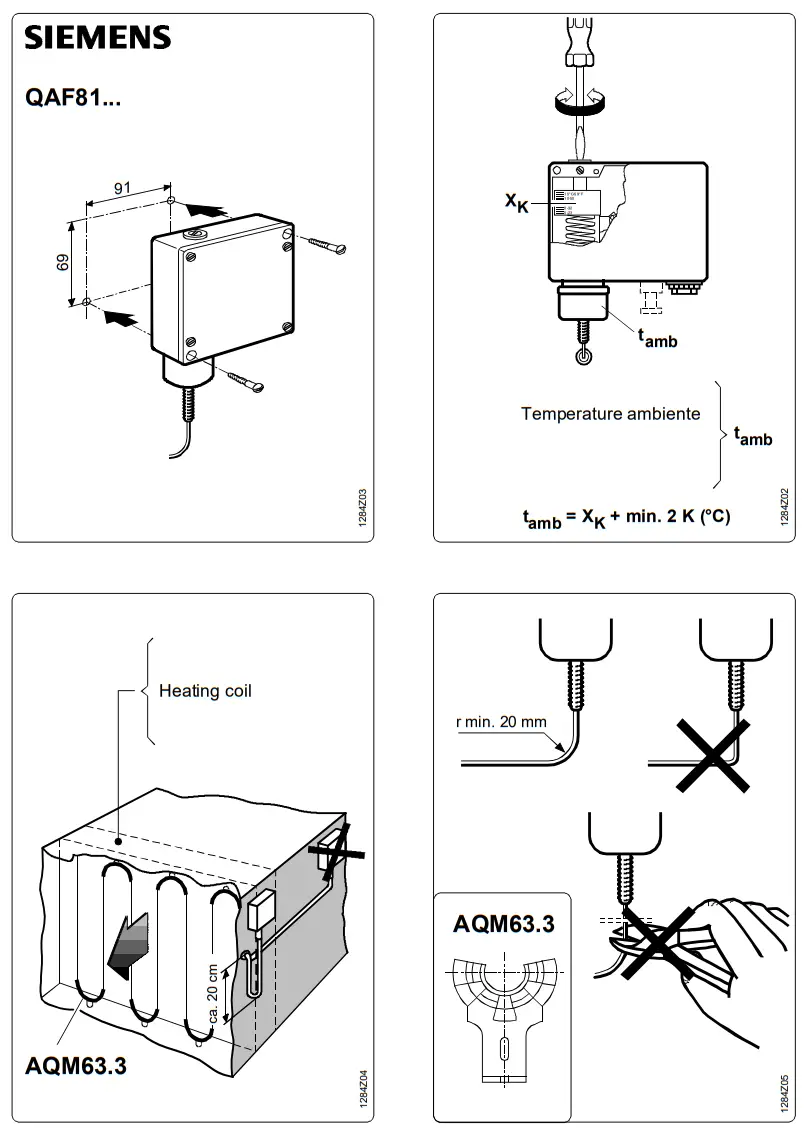 SIEMENS QAF81 Series Frost Monitor 2 Point Capillary Tube