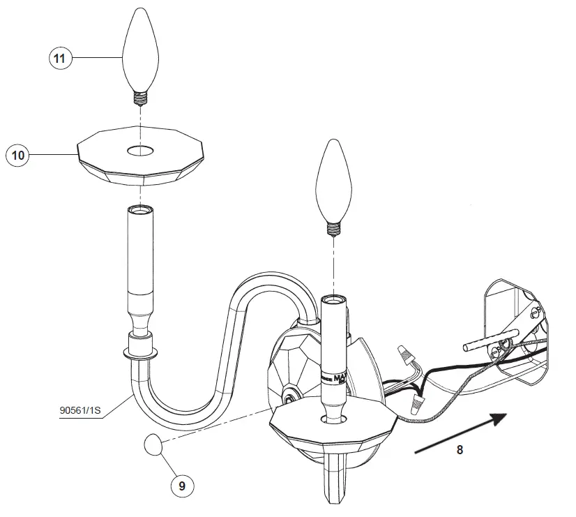 SCHONBEK S9215-702O Habsburg 2 Light 12 Inch Tall Wall Sconce 3