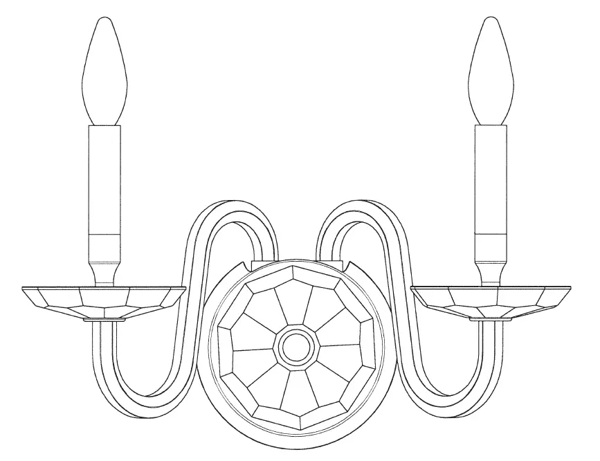 SCHONBEK S9215-702O Habsburg 2 Light 12 Inch Tall Wall Sconce