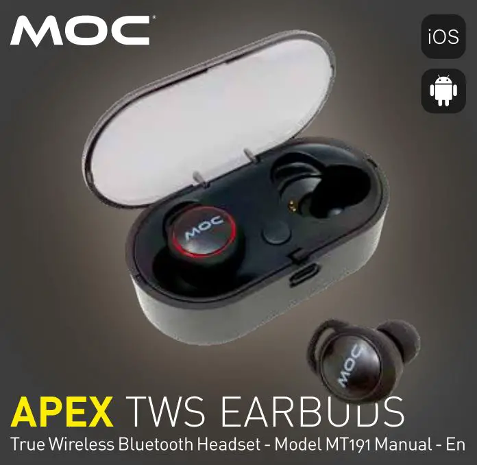 Moc APEX TWS Earbuds MT191 Manual