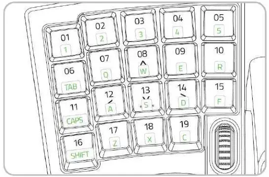 RAZER Tartarus V2 Gaming Keypad - Backlit keys