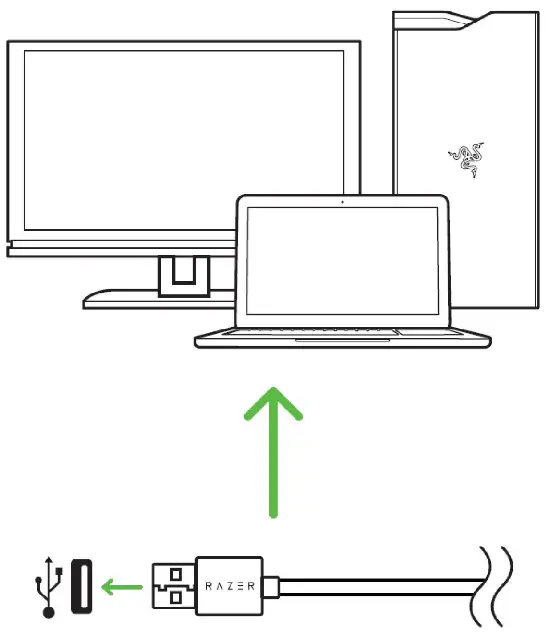 RAZER Tartarus V2 Gaming Keypad - USB port of your computer