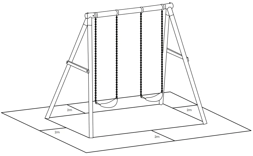 LSK Amber 3 Double Belt Timber Swing Set - SET UP 4