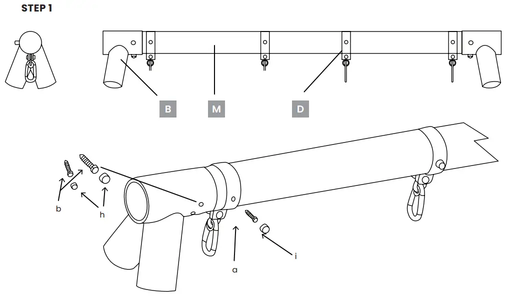 LSK Amber 3 Double Belt Timber Swing Set - SET UP
