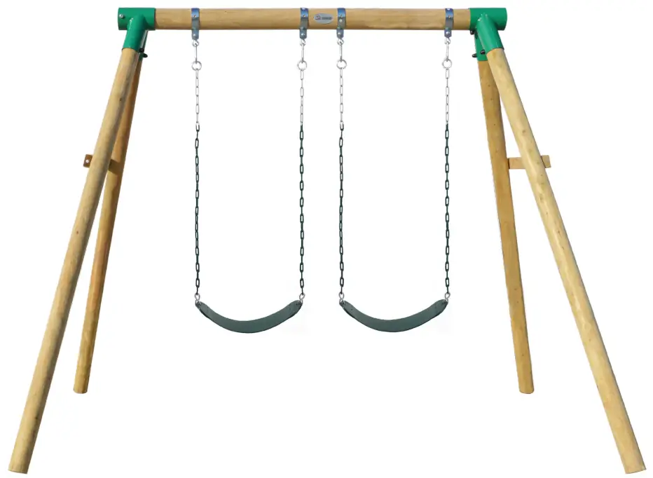 LSK Amber 3 Double Belt Timber Swing Set
