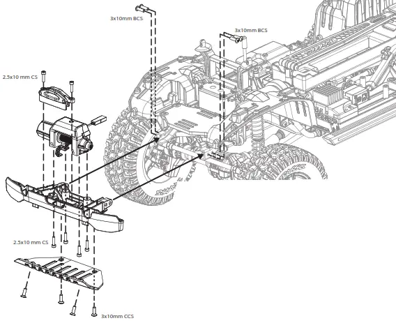TRAXXAS Front Bumper Winch Fairlead - Install the new front bumper