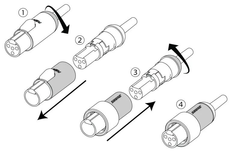 SHURE DL4 DuraPlex Lavalier Microphones - Instructions