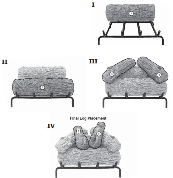 realfyre R-24 24 Inch Peterson Real Fyre Vented Golden Oak Gas Logs R-19 box