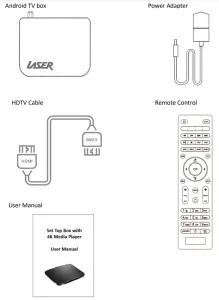 LASER MMC B19 Set Top Box with 4K Media Player - Accessories