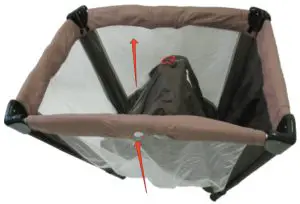 Love n Care 723250 Sleep n Playland Travel Cot - until it locks into place