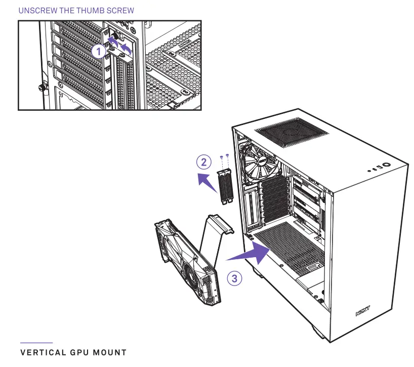 Nzxt Premium Compact Mid-Tower ATX Case [H510 Elite] Expansion Card Installation (Vertical GPU Mount)