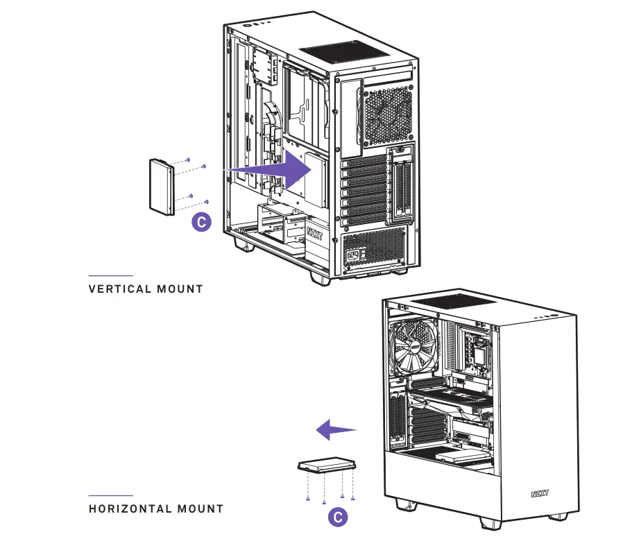 Nzxt Premium Compact Mid-Tower ATX Case [H510 Elite] SSD Drive Installation