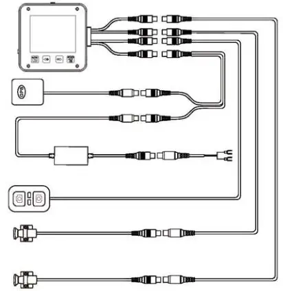 VSYSTO B6 Motorcycle Dash Cam - Diagram of Product connection