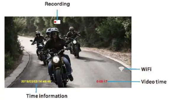 VSYSTO B6 Motorcycle Dash Cam - Images Information and Menu Description 2