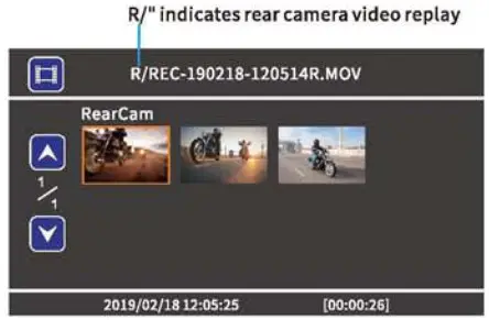 VSYSTO B6 Motorcycle Dash Cam - Images Information and Menu Description 5