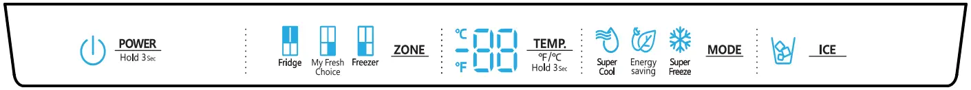 Hisense RQ22N6ASD 215 Cuft 4-Door Refrigerator - Display Controls