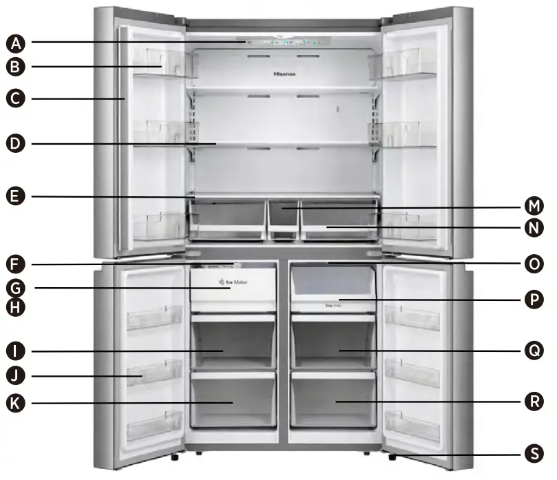 Hisense RQ22N6ASD 215 Cuft 4-Door Refrigerator - Refrigerator 1