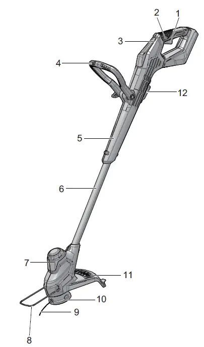 greenworks STG307 24V 12 Inch String Trimmer fig 1