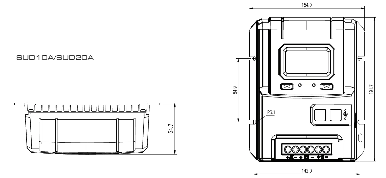 BYGD SUD10A MPPT Solar Charging Controller FIG-6