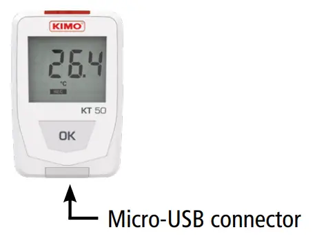sauermann KT 50 KH 50 Temperature Humidity Data Logger - Connections