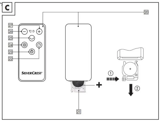 SILVERCREST SHLF D3 Fan Heater - Fanbc