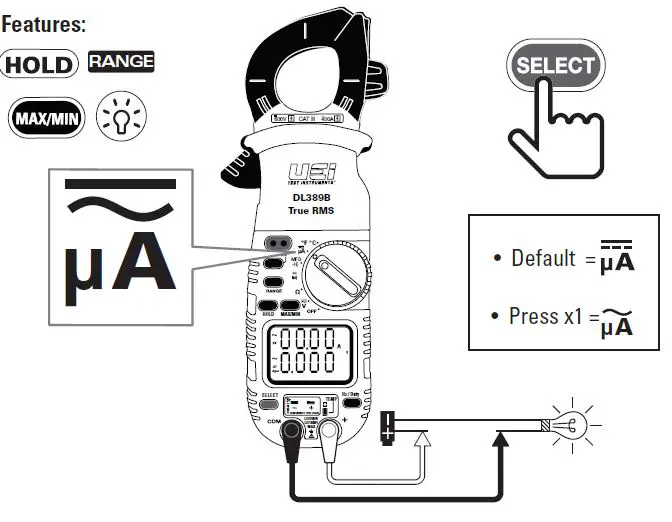 UEi-DL389BTRMS-Dual-Display-Clamp-Meter-FIG10