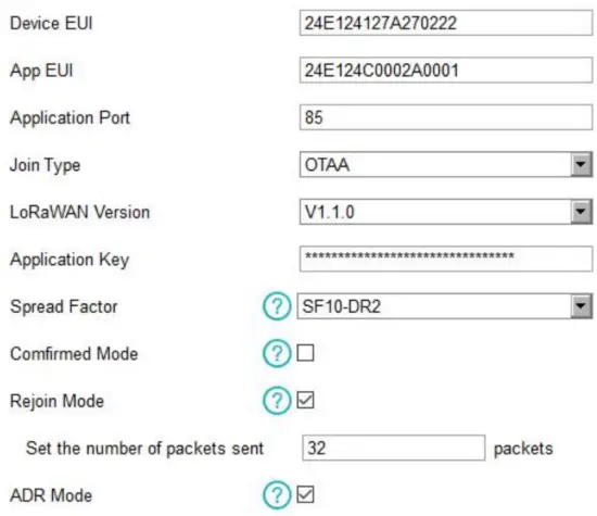 Milesight AM100 Series LoRaWAN Motion and Light Intensity Sensor - LoRaWAN Settings