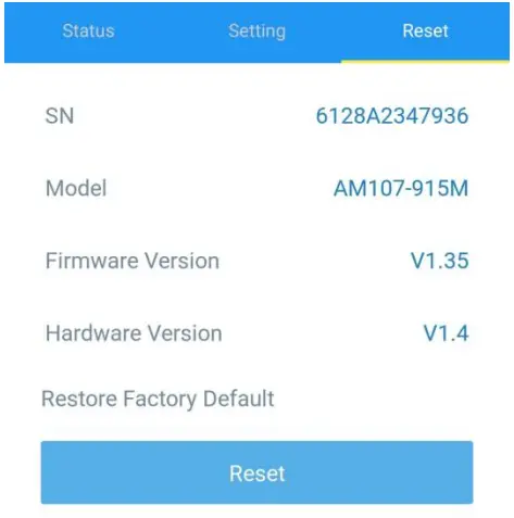 Milesight AM100 Series LoRaWAN Motion and Light Intensity Sensor - Reset
