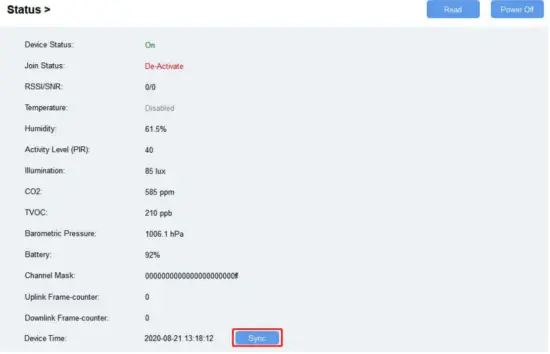 Milesight AM100 Series LoRaWAN Motion and Light Intensity Sensor - Status