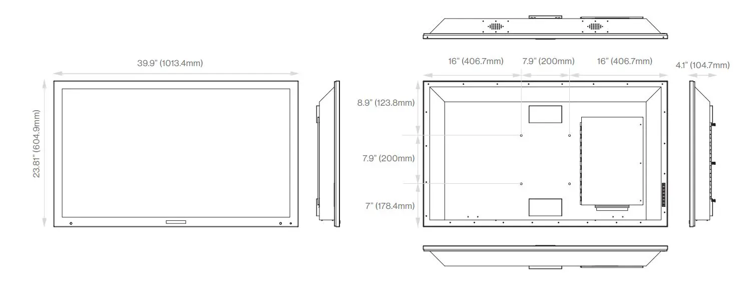 FURRION 65” Aurora Full Shade 4K LED Outdoor TV Owner’s Manual - 43 Furrion Aurora™ Full Shade 4K LED Outdoor TV - Product Dimensions