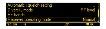 Receiver operating mode