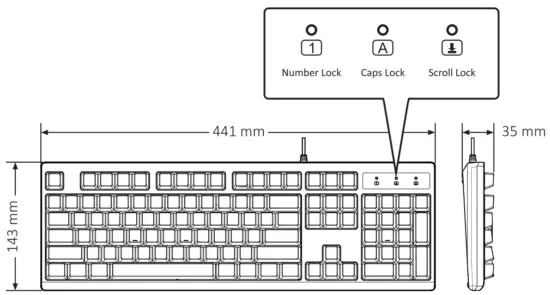 perixx PERIBOARD 523 Wired Washable USB Keyboard - Fig 1
