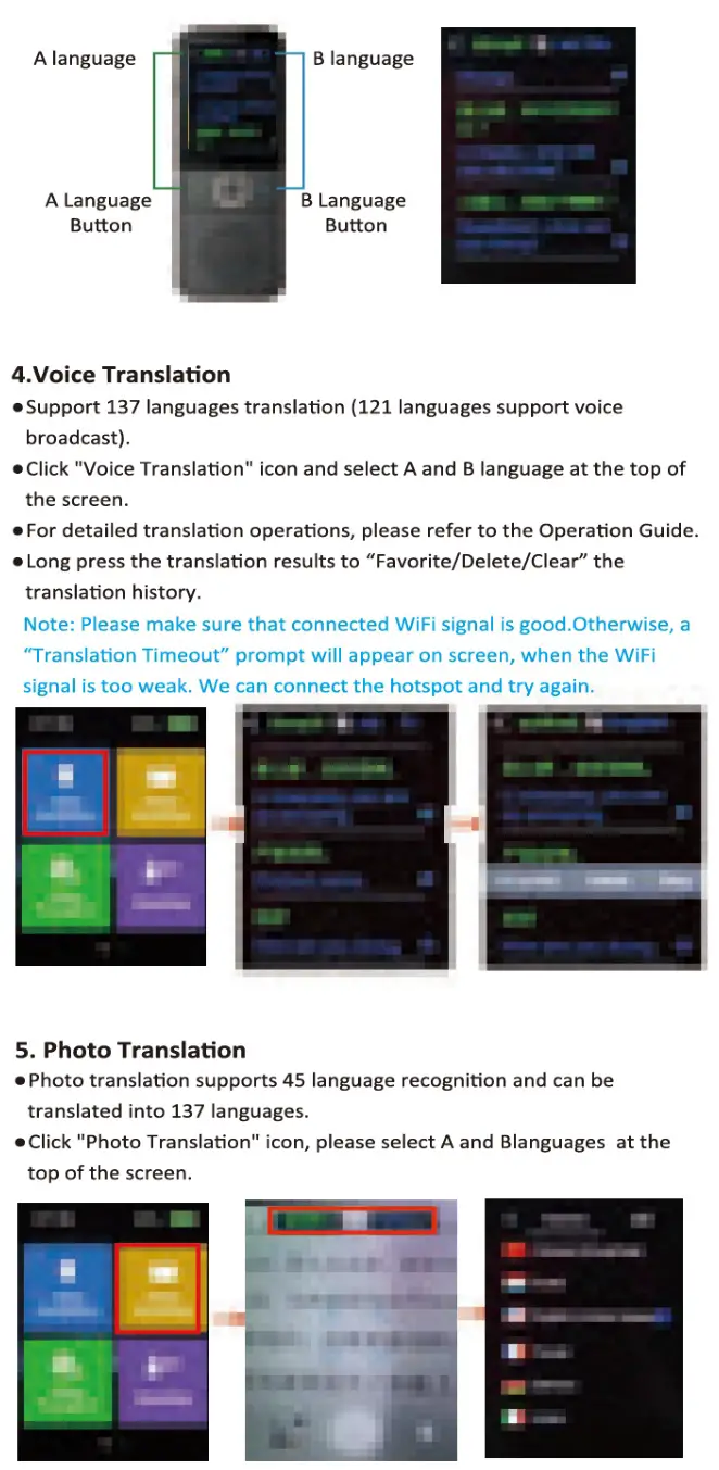 INTELVOICE T10 AI Language Translator Device - Operation Guide 3