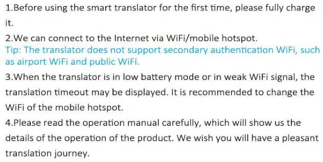 INTELVOICE T10 AI Language Translator Device - Tips