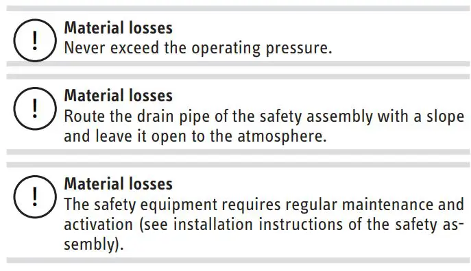 Stiebel Eltron SHU 5 SLi comfort SMALL WATER HEATER Installation Guide - Information on the safety assembly