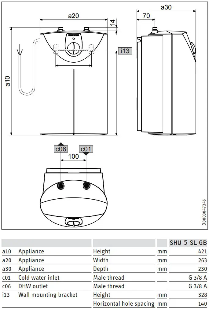 Stiebel Eltron SHU 5 SLi comfort SMALL WATER HEATER Installation Guide - SHU 5 SL GB