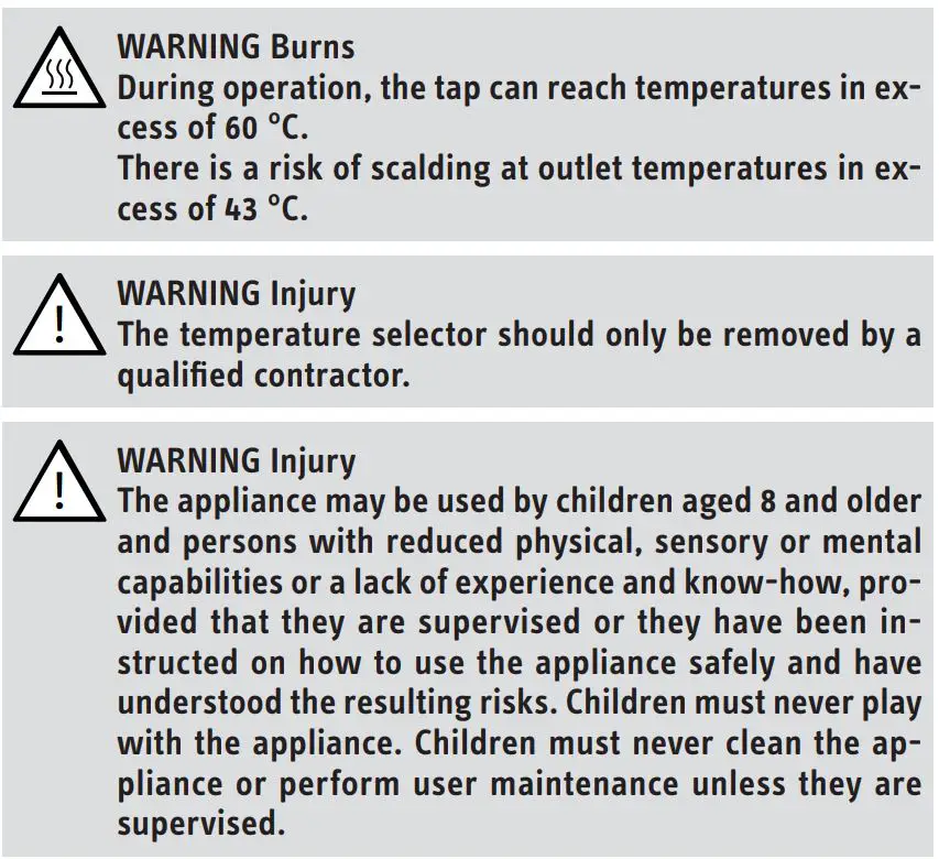 Stiebel Eltron SHU 5 SLi comfort SMALL WATER HEATER Installation Guide - Safety instructions
