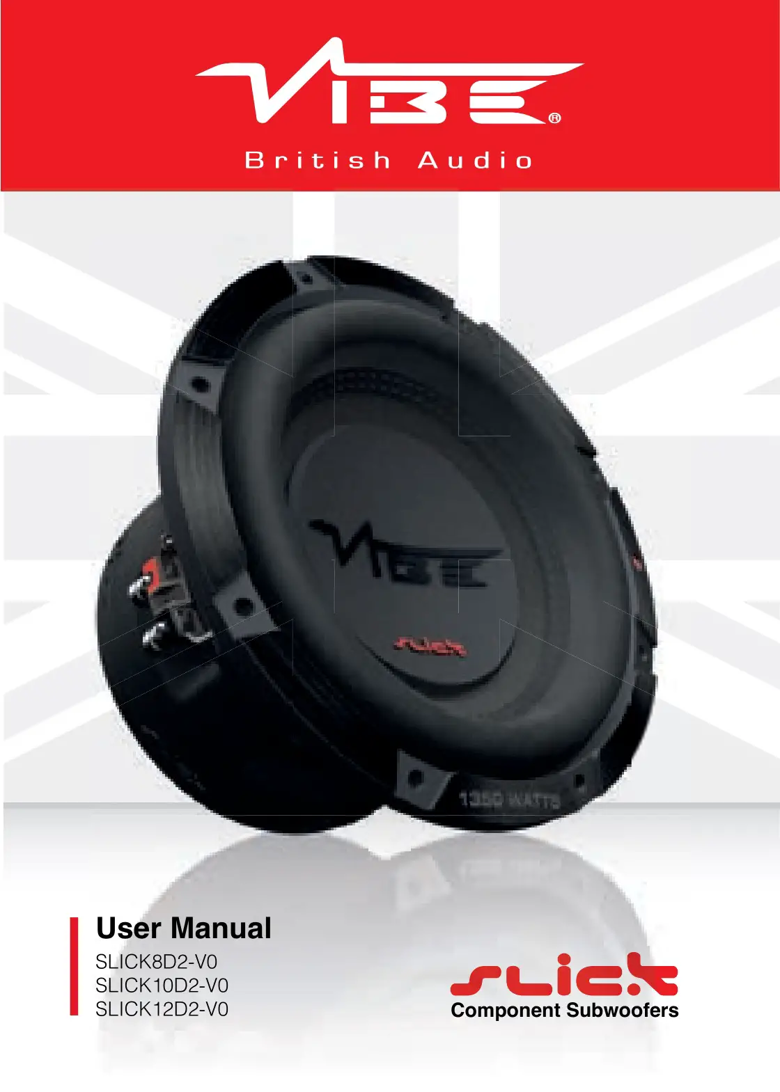 VIBE AUDIO SLICK8D2-V0 8 Inch 1350 Watts Max Subwoofer User Manual