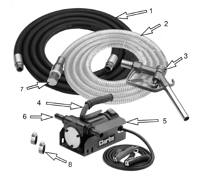 Clarke DFT12A 12V Diesel Fuel Transfer Pump fig 1