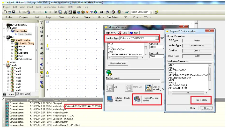 TECNOLOGIC UK GSM-16J Modem Kit - tabel