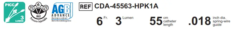 CDA-45563-HPK1A Pressure Injectable Arrowg+ard Blue Advance Three-Lumen PICC - icon