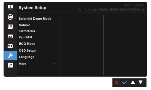 ASUS VA329HE LCD Monitor - OSD 8