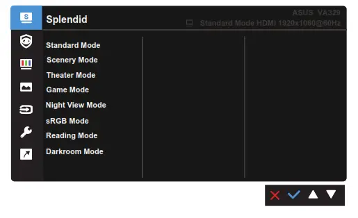 ASUS VA329HE LCD Monitor - OSD